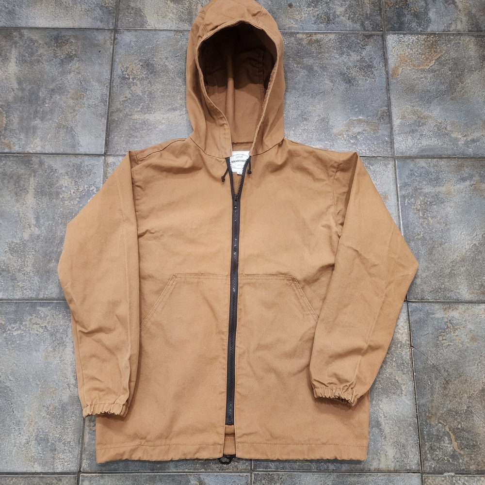 Vintage 90s Brassada Men's Medium (Tag Small) Full Zip Hooded Canvas Jacket